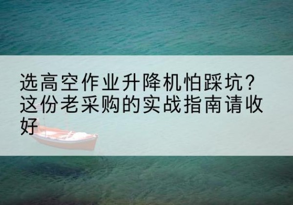 仙居高空作业升降机厂家推荐-选高空作业升降机怕踩坑？这份老采购的实战指南请收好