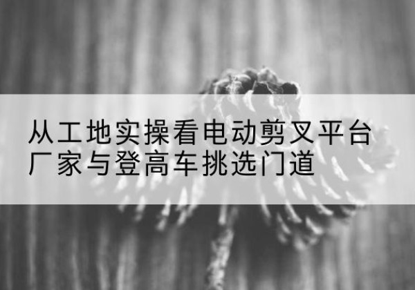 仙居电动剪叉升降平台厂家-从工地实操看电动剪叉平台厂家与登高车挑选门道
